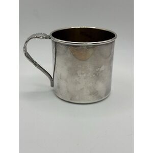 Antique Rogers 1881 Silverplate Child Cup Mug Ornate Handle Baby Cup Vintage